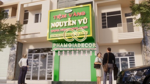 Thi công làm bảng hiệu tiệm vàng cao cấp